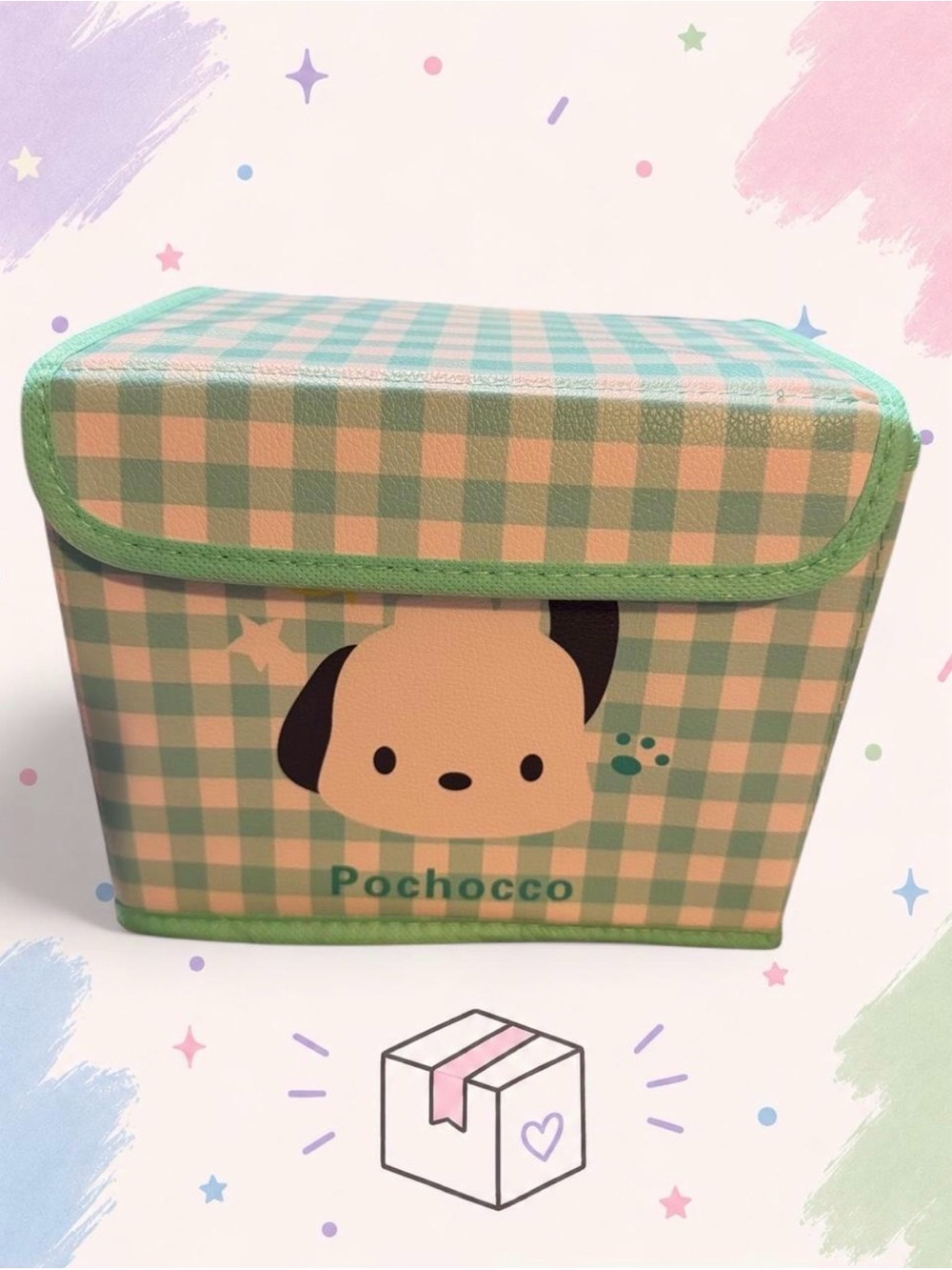 Pochacco Green Gingham Storage Box